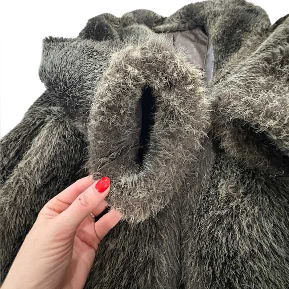 Vintage Real Fur Coat Women’s Brown Shawl Collar - Picture 10 of 10